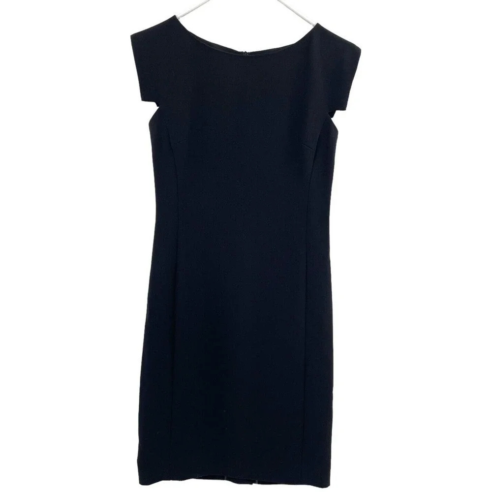 MM. Lafleur Sarah 7.0 in Black Lightweight Crepe Cap Sleeve Shift Dress Size 0